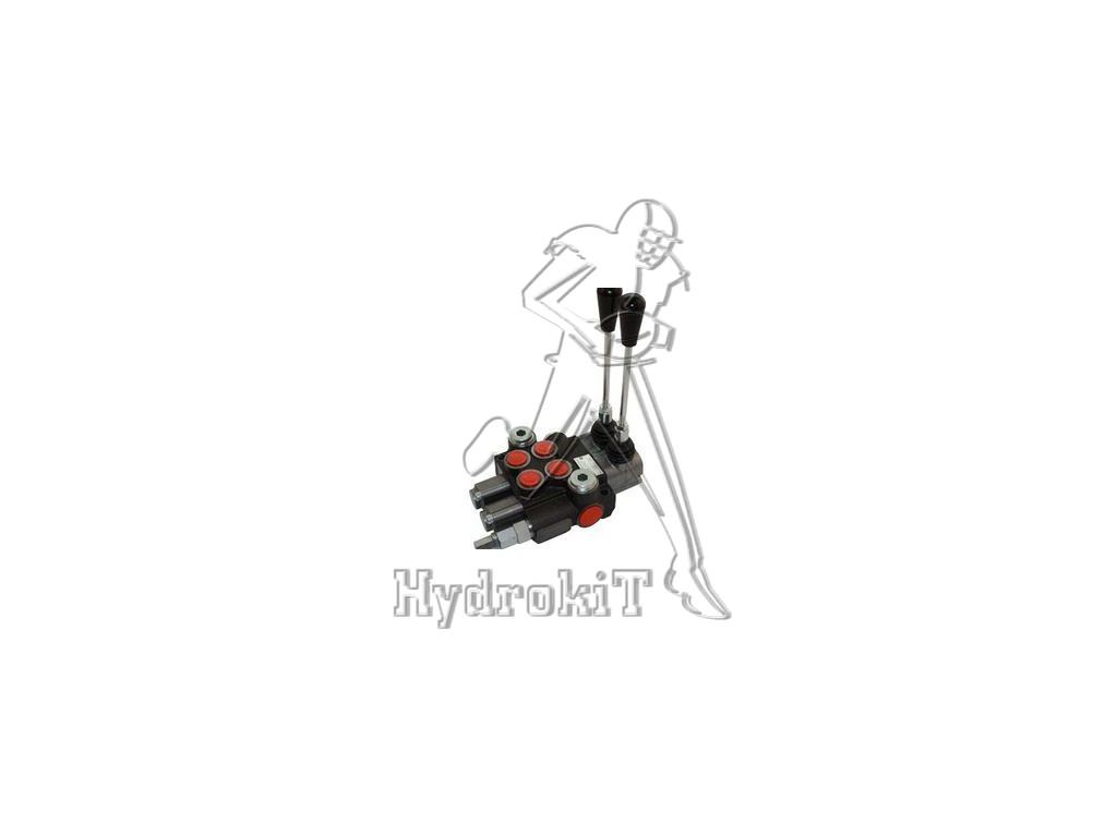 Hydraulikverteiler 40L/min, 2 Sektionen Double Effekt 2 Hebel 02P40