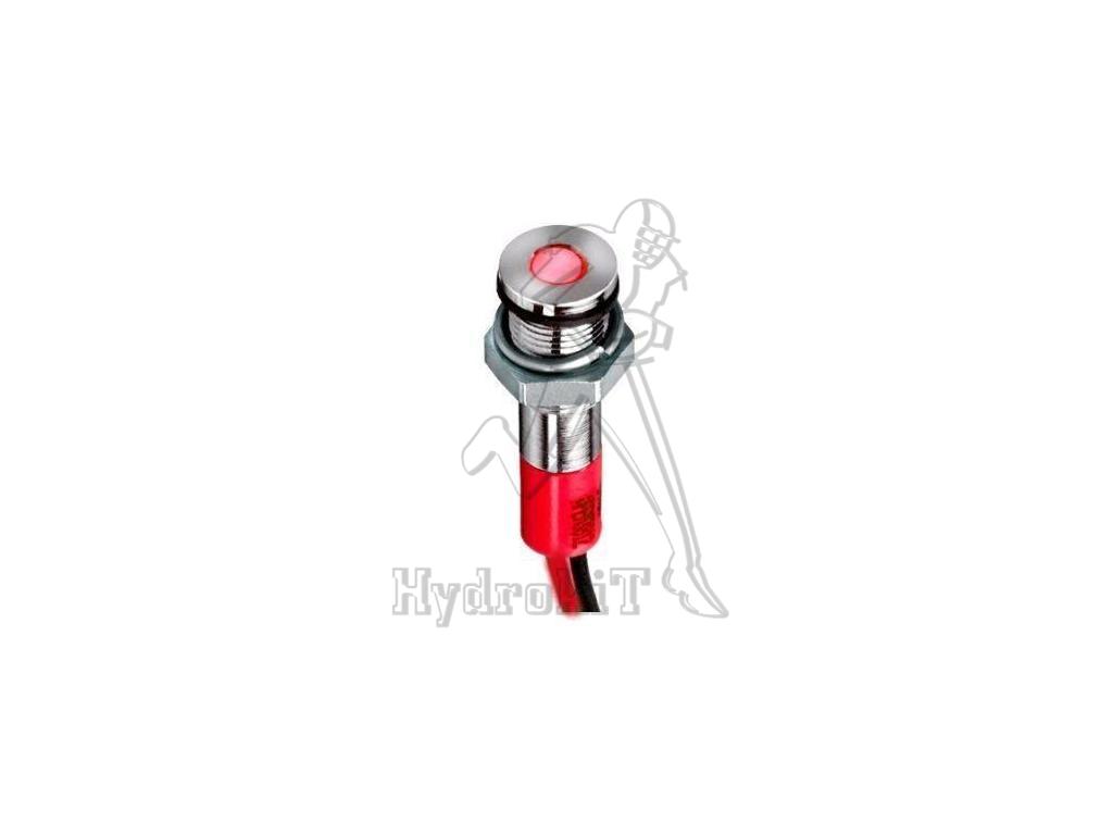 Voyant rouge 1224Vcc à led Ø6mm IP67