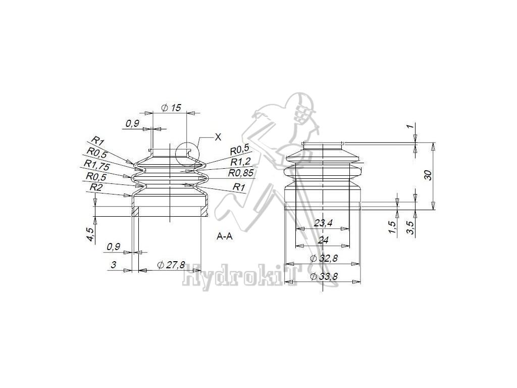 Soufflet Levier Distributeur Universel - 30mm - Pour Machines Agricoles