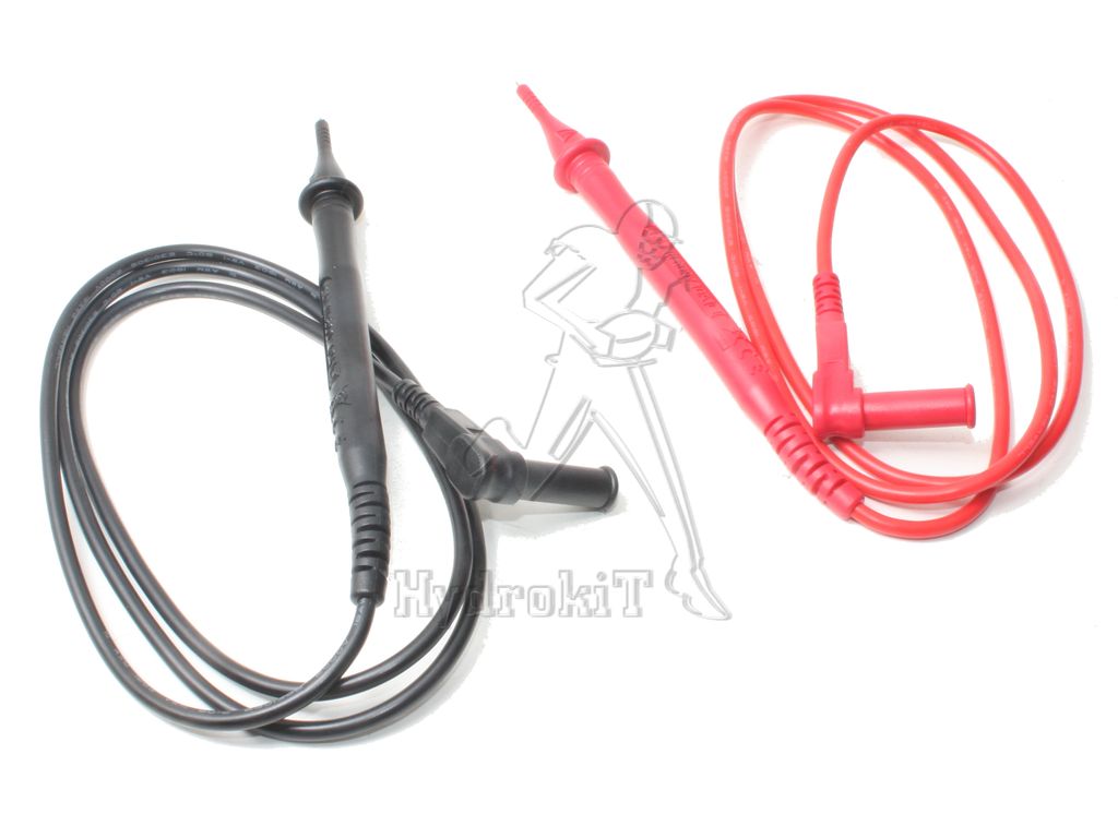 Kit pointe de test pique-cables Noir&Rouge fiche banane Ø4mm Multimetre