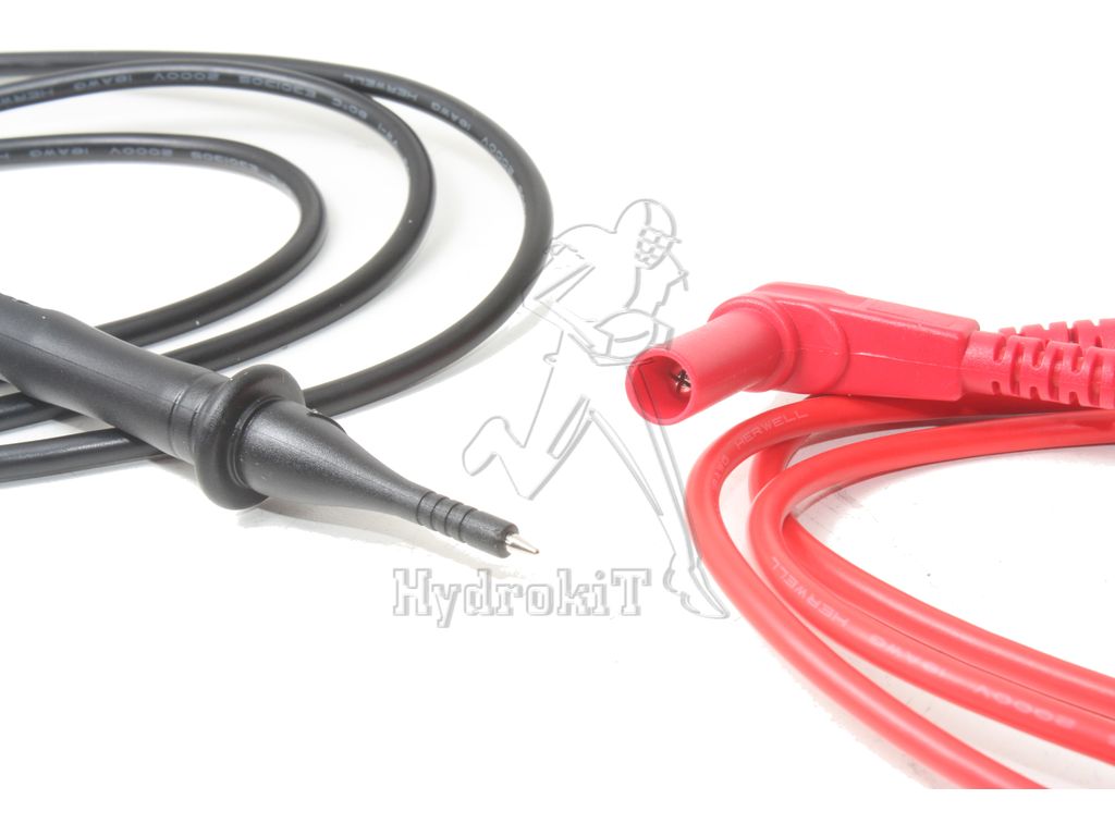 Kit pointe de test pique-cables Noir&Rouge fiche banane Ø4mm Multimetre