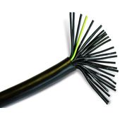 Flexible black PVC control cables
