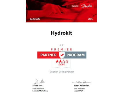 Certificate Danfoss Partner Program Hydrokit