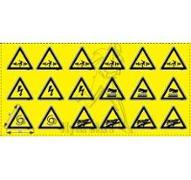 Planche de 18 Logos sécurité 50x50mm autocollant