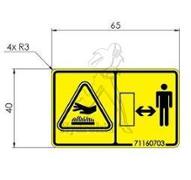Etiquette Jaune sécurité chaleur - Maintenir la distance - 40x65mm