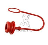 Bouchon male pour coupleur femelle 1" iso A en plastique rouge