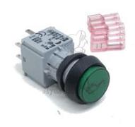 Bouton poussoir 12/24V avec lampe témoin verte -  marche forcé graissage huilage