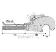 Crochet automatique 3ème point M36X170 - CAT 3 - rotule Ø60 mm
