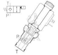 Cartouche 2/2 à clapet Normalement Fermé 1>2 - 80L/min - 300bar - sans bobine - G3/4