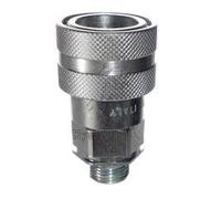 Female coupler with valve 1/2 iso m