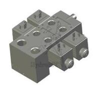 Distributeur empilable électrique compact - 2DE A&B fermés - 30L/min - 12vdc - sans BP - sans LP