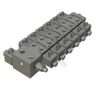 Distributeur empilable électrique compact - 6DE A&B fermés - 30L/min - 12vdc