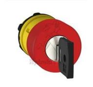 Tête arrêt d'urgence 1/4 de tour avec clé - Ø30 - rouge - pour boîte XALD ou XALK