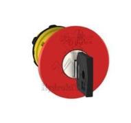 Tête coup de poing type 1/4 de tour avec clé - Ø40 - rouge - pour boîte XALD ou XALK