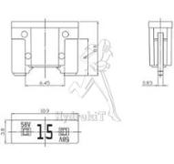 Fusible enfichable minifuse 5 ampères - Low Profile Compact - jaune
