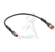 Cordon surmoulé M12 - 5 pts - droit mâle / droit femelle - 3m - PVC