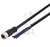 Cordon surmoulé M12 - 4 pts - droit mâle - 5m - PUR