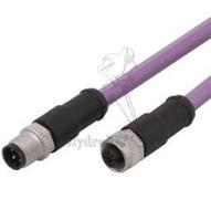 Cordon surmoulé M12 - 5 pts - droit mâle / droit femelle - 5m - PUR Bus Can