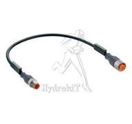 Cordon surmoulé M12 - 5 pts - droit mâle / droit femelle - 5m - PVC