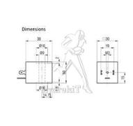 Bobine carrée Ø9mm longueur 30mm - largeur 30mm - 24VCC