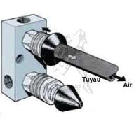 Outil nettoyage / soufflage tuyau flexible apres tronçonnage - cone ø30mm+Ø55mm