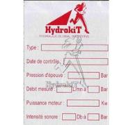 Etiquette HYDROKIT alu adésive + rabat pvc - 100x70mm - spé centrale