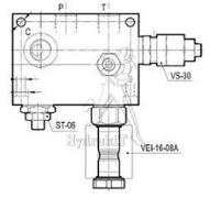 Limiteur de pression G1/2 + Bypass NF 25L 50-210bar - Alu - sans bobine