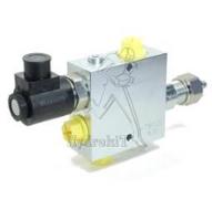 Bloc limiteur de pression G1/2 - 70L/min - 200bar + bypass NO 24Vdc