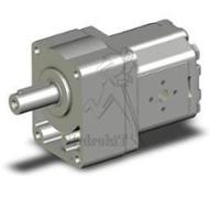 Moteur engrenages GR2 11 cm3 - rotation droite - contre palier DIN arbre cylindrique Ø 22mm