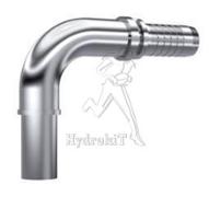 Nipple Ø6mm - Mâle lisse Ø6.4mm 1/4 90°