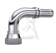 Nipple Ø19mm - Fem BSPP fond plat 3/4 90° - Inox