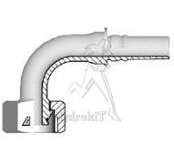 Nipple Ø25mm - Fem DIN 25S 90° - double dénudage - H17