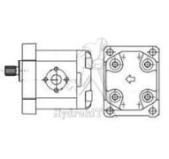 Pompe engrenages GR1 6 cm3 - rotation droite - flasque Italien arbre cannelé Z15