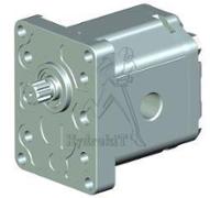 Pompe engrenages GR2 4 cm3 - rotation droite - flasque Italien arbre cannelé DIN Z9