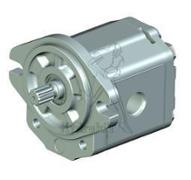 Pompe à engrenage - groupe 2 - 6 cm3 - arbre cannelé 9 dents - flasque SAE A - rotation gauche -JIC