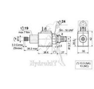 Cartouche à clapet 2/2 NO - 40l/min 300bar - cavité type "A" 3/4-16UNF - 12V