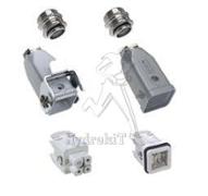 Connecteur 4 points avec 2 prises droites (levier & ergots) + inserts M/F + presse-etoupes