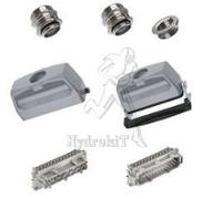 Connecteur 24 points avec 2 prises droites (levier & ergots) + inserts M/F + presse-etoupes