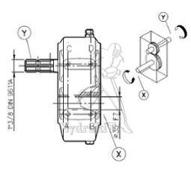 Reduziergetriebe 7/1 Zapfwelle männlich 1'3/8 - weiblich Ø35