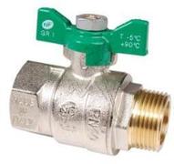 Robinet à boisseau sphérique 2 voies - 20/27 - laiton - 3/4 - Male/Femelle - Papillon vert