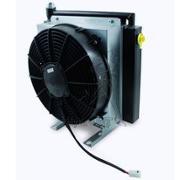 Échangeur T°C air/huile 20 à 110L/min avec ByPass + ventilateur 24Vcc
