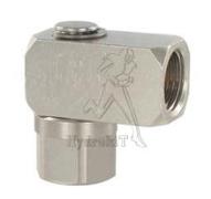 Raccord tournant 90° pneumatique femelle cylindrique G1/4 BSPP - laiton nickelé