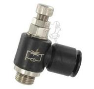 Restricteur de débit manuel unidirectionnel G1/4 - échappement - enfichable Ø8 Pneumatique