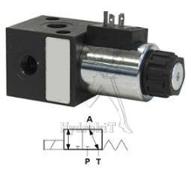 Electrovanne à tiroir 3/2 - G3/8 - 24vdc - 50 l/min - 210bar - recouvrement négatif