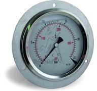 Manomètre hydraulique à glycérine Ø100mm raccord arrière 0-25 bar
