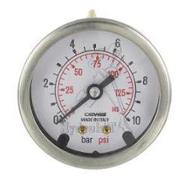 Manomètre Ø50mm raccord arrière 0/10 bar - G1/4 - Inox/Laiton - sec - sans collerette