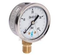 Manomètre Ø50mm raccord vertical 0/25 bar - G1/4 - Inox/Laiton - simple graduation