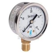 Manomètre hydraulique à glycérine Ø63mm raccord vertical -1 +3 bar