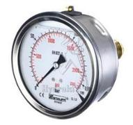 Manomètre Ø63mm raccord arrière 0/400 bar - G1/4 - Inox/Laiton - sans collerette