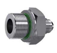 Union male 3/4 JIC - 3/8 BSP cylindrique - joint + bague - Inox